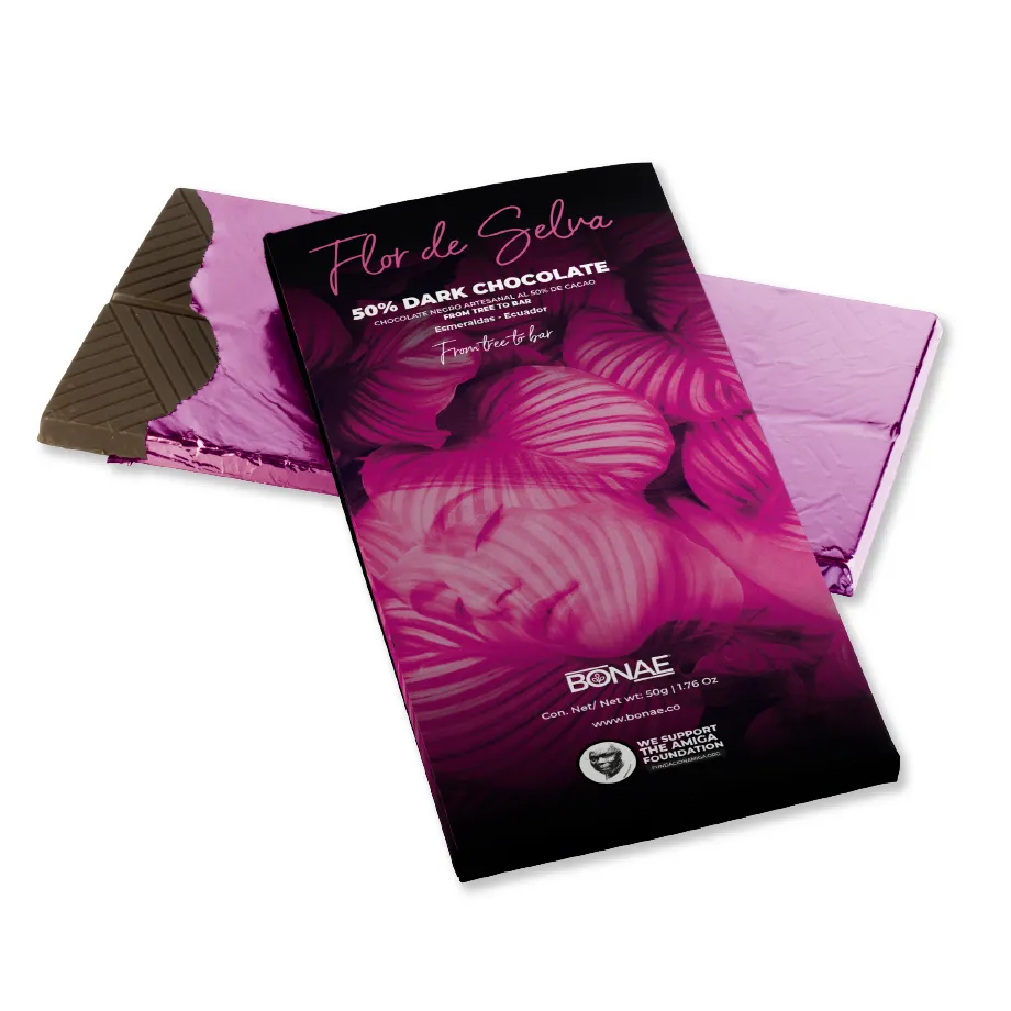 Barra de chocolate Bonae Flor de Selva al 50% cacao